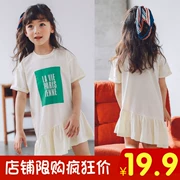 2018 trẻ em mới của váy cô gái mùa hè ăn mặc cô gái thể thao giản dị Hàn Quốc phiên bản của dễ thương nước ngoài váy ngắn thủy triều