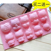 Silicone Cake DIY Handmade Cartoon Chocolate Khuôn Jelly Pudding Stereo Hello Kitty Cat khuôn bánh dứa