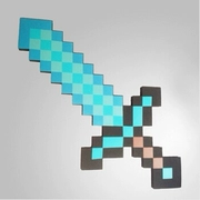 My World Game Minecraft Toy Sword Blue EVA Bọt Scythe Sword Đạo cụ trẻ em - Game Nhân vật liên quan