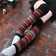 3 đôi tất dày ấm đến đầu gối vớ chân của phụ nữ chân len cao ống đặt chân