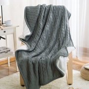 Nhật bản-phong cách đơn giản tốt màu rắn cashmere chăn mùa đông đơn trưa phá vỡ chăn giải trí chăn dệt kim hai lớp chăn len