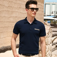 Mùa hè nam thời trang tay ngắn Polo màu rắn túi giả tay áo ngắn cotton áo thun ve áo ngắn tay áo thun EB620745 áo khoác polo