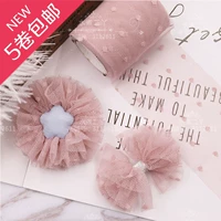 Ins nylon dệt sóng điểm dày đặc lưới sợi ruy băng nơ handmade DIY trẻ em kẹp tóc chất liệu phụ kiện tóc - Phụ kiện tóc kẹp càng cua 5 răng