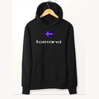 Iceland cờ áo len đen iceland thể thao và giải trí hoodies bông có thể được tùy chỉnh sweater đẹp