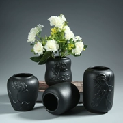 Bình hoa đá cổ điển Bình hoa Trung Hoa bình hoa hoa gốm gốm đen bình gốm - Vase / Bồn hoa & Kệ
