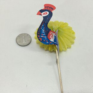 Фруктовая виза Небольшой бумажный зонтик, павлин, торт с мороженым декоративная цветочная виза, 25