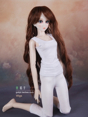taobao agent SD doll BJD wig/puppet high temperature shred 3 4 6 men and women baby long hair coffee spot AFB3076