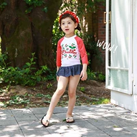 Hàn Quốc phiên bản Hàn Quốc của Han Fan đồ bơi trẻ em gái bé lớn tay áo dài chống nắng ấm váy chia váy - Bộ đồ bơi của Kid đồ bơi cho bé