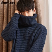 Trai retro hoang dã cao cổ áo len nam dày dòng head Hàn Quốc phiên bản của dòng dày loose Harajuku đan áo triều nam áo len nam