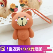 Couple gấu túi chìa khóa cô gái dễ thương silicone túi Hàn Quốc món quà sáng tạo vẽ túi túi phim hoạt hình mặt dây chuyền 2016