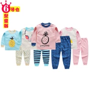 Mùa xuân cho bé sơ sinh, quần bé cotton mùa thu quần dài 3 bộ 6 bé 1 đồ lót 2 dịch vụ tại nhà hai mảnh