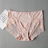 Розовое нижнее белье, шелковистые японские шелковые сексуальные дышащие штаны, средняя посадка, большой размер