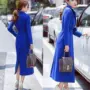 Áo len phụ nữ phần dài trên đầu gối Hàn Quốc phiên bản 2018 mới mùa thu và mùa đông Hàn Quốc áo len dày eo mẫu áo dạ nữ đẹp