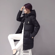 Dày bông áo phụ nữ dài xuống áo khoác bông mùa đông Hàn Quốc ấm áp mỏng giảm béo kích thước lớn áo khoác trùm đầu chống mùa