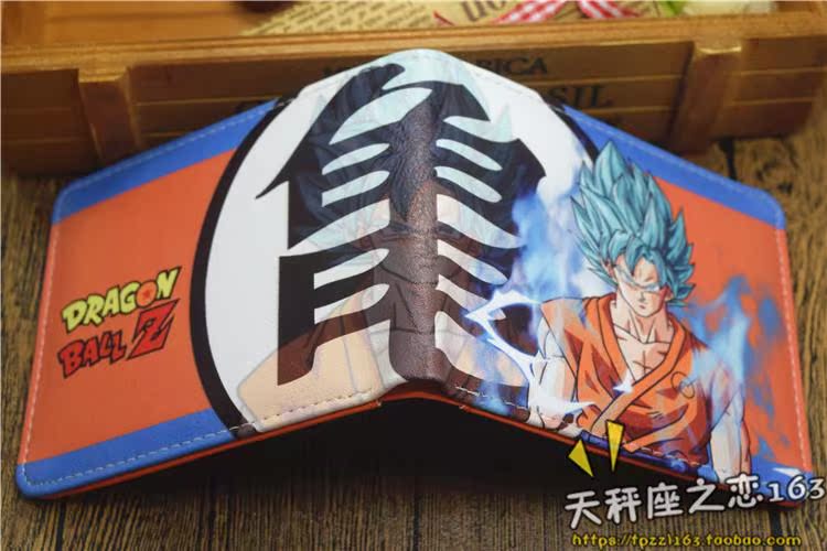Longzhu PCartoon comic Dragon Ball DRAGONBALL Sun WuKong Saiya people PU student children wallet free shipping