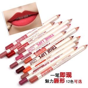 12 màu sắc thiết lập môi bút chì môi lót son môi bút chính hãng không thấm nước giữ ẩm kéo dài không- đánh dấu mờ Hàn Quốc người mới bắt đầu