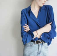 Jo-Jo-Z Zhengxian Blue Asymmetric V-образной рубашки Владелец магазина рубашек рекомендует белый!Модный шик