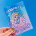 Net đỏ in gió cô gái trái tim dễ thương trong suốt hộ chiếu bảo vệ bộ hộ chiếu PVC giữ hộ chiếu tài liệu lưu trữ túi - Túi thông tin xác thực Túi thông tin xác thực