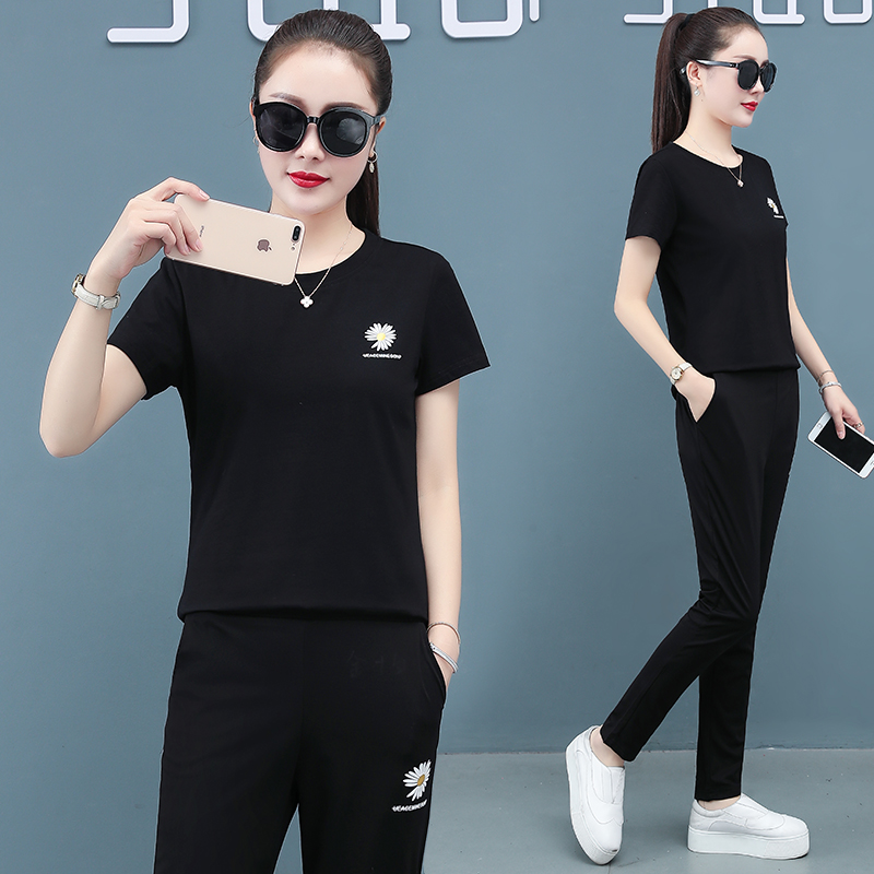 夏季时尚休闲套装纯棉运动服女装