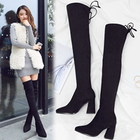 Mùa thu và mùa đông trên đầu gối khởi động nữ cao gót 5050 ống dài stovepipe stretch boots dày với giày cao với chỉ khởi động trẻ em giày boot nữ mwc