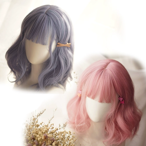 Волнистый кудрявый розово-фиолетовый парик, стиль Лолита