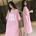 Váy ngủ nữ mùa hè cotton Hàn Quốc Bộ đồ ngủ nữ mùa hè áo thun cổ chữ V gợi cảm có thể mặc ngoài mùa thu trắng váy ngủ big size Đêm đầm