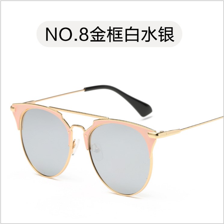 Gold Framed White Mercurynew pattern Chaozhou people Sun glasses fashion Korean version Sunglasses 2020 men and women Retro Sunglasses Star of the same style Online red money
