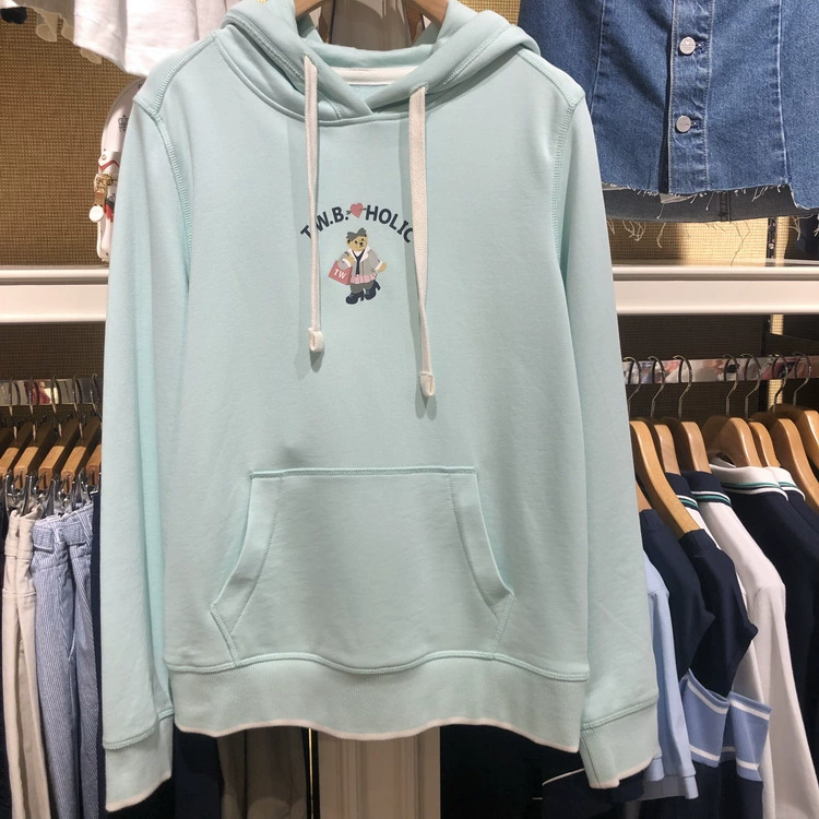 Teenie Weenie Bear Womens 2018 Áo len trùm đầu mùa thu Phụ nữ in áo khoác dệt kim TTMW86201I - Áo len