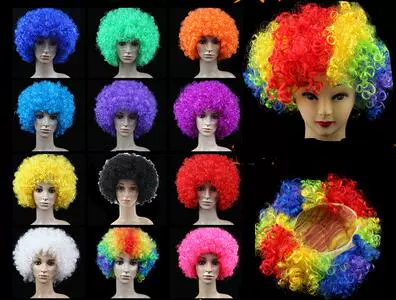Цвет взрывные парики цветовые вентиляторы головы рукав парик радужная парик для порошкообразного парика