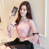 Real shot 125 # áo sơ mi voan nữ mùa thu 2019 xu hướng nữ áo ren nữ áo voan - Áo sơ mi chiffon ren các kiểu áo sơ mi họa nữ đẹp