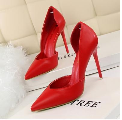 Red & Leatherbigtree white high-heeled shoes female spring 2019 new pattern genuine leather Women's Shoes Versatile girl Fine heel Sharp point Single shoes