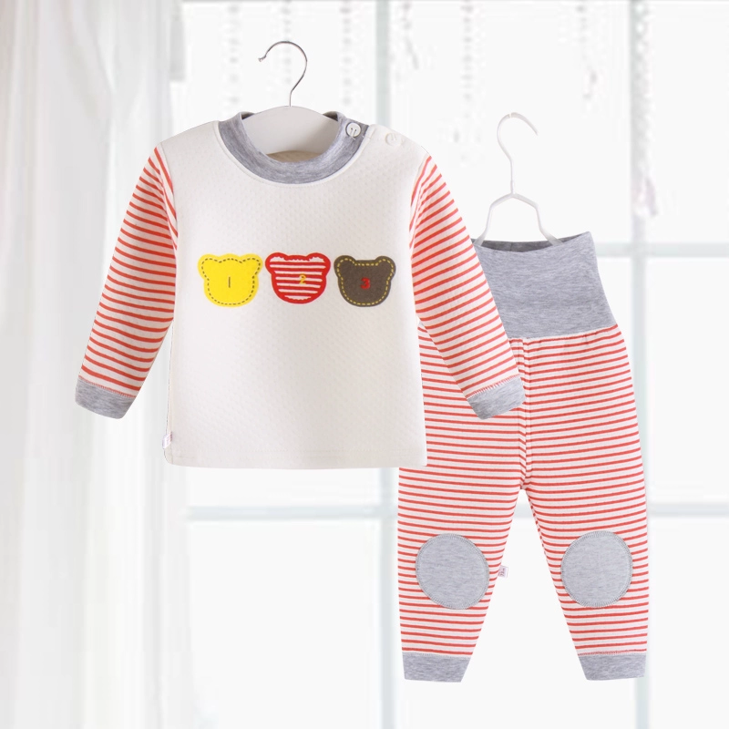 Quần áo mùa thu và mùa đông ấm áp cho bé Bộ đồ cotton dày bé trai mùa thu Quần áo 2 bé gái đồ lót 0-1-3 tuổi - Quần áo lót