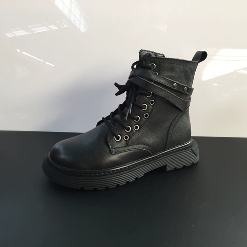 Martens, модные утепленные кожаные короткие сапоги на платформе с молнией, коллекция осень 2019 года, из натуральной кожи