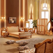 Bộ đồ nội thất mây xanh Hinxuan Suite Bộ bàn ghế gỗ rắn Đồ nội thất phòng ngủ Bộ đồ nội thất 6 bộ 3077 - Bộ đồ nội thất
