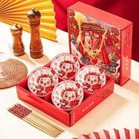 Рыба юэ Longmen 4 миски и 4 палочки для еды