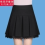 Mùa hè xếp li váy váy eo cao phiên bản Hàn Quốc với đồ lót thun eo siêu co giãn - Váy chân váy đen công sở