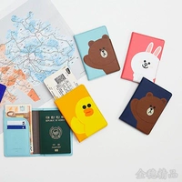 Hàn quốc LineFriend Gấu Nâu Phim Hoạt Hình Vé Hộ Chiếu Hộ Chiếu Túi Du Lịch Lưu Trữ Bìa Túi Tài Liệu ví đựng giấy tờ xe ô tô