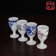 Jingdezhen gốm trắng rượu vang thủy tinh cao rượu vang nhà nhỏ hầm rượu vang màu xanh và trắng sứ rượu năm tiền một cốc