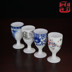 Jingdezhen gốm trắng rượu vang thủy tinh cao rượu vang nhà nhỏ hầm rượu vang màu xanh và trắng sứ rượu năm tiền một cốc Rượu vang