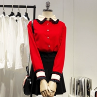 Весенняя кукла, рубашка, шифоновый топ, коллекция 2021, в корейском стиле, длинный рукав