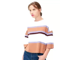 Qlxjvero moda new color matching design falling plound seven -sleeved свитер самка | 319124530