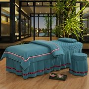 Cao cấp màu rắn bông denim bedspread mỹ viện massage châu Âu và bộ giường massage dầu gội spa đặc biệt custom-made - Trang bị tấm