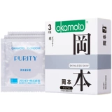 Okamoto Pure Flavor 3 таблетки презервативов, три натуральных латексных презерватива, гладкие, мягкие, чувствительные продукты.