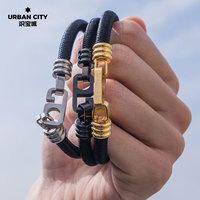 Hong Kong tide brand Yu Wenle, the same model 6 -character bracelets, men and women couples versatile personality titanium steel simple bracelet hand rope
