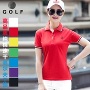 Áo thun golf nữ tay ngắn mùa hè thoáng khí thon gọn ve áo polo áo sơ mi golf quần áo sơ mi áo thun - Thể thao sau