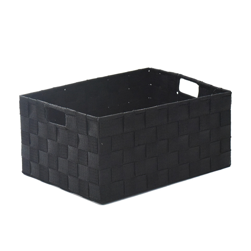 Blackfabric art nylon lidless Basket student book Finishing box cupboard Storage basket Clothing Storage basket weave storage box