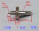 【Семь】 0,5 плесени 32 зубного короткого вала
