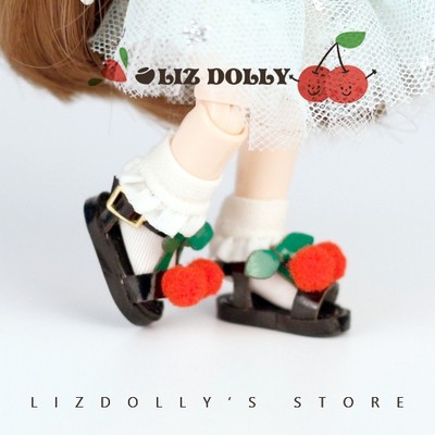 taobao agent BLYTHE OB1122224 Red Cherry Sandals BJD Baby Shoe Substant Doll Molly Pig Cake Mico Mico