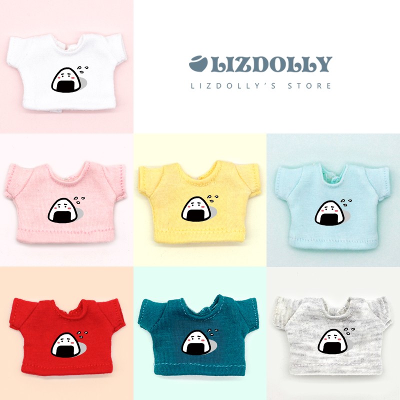 Printed T-shirt [Rice Ball & Rice Ball] 30ob11 【 printing Short sleeve daily T-shirt 】 gsc Plastid Zhongbu bjd Baby Little cloth molly Meijie pig clothes