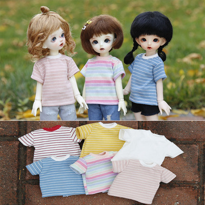 taobao agent 6 points BJD baby clothes 1/6 YOSD SD doll Daily versatile basic T -shirt stripe top spot